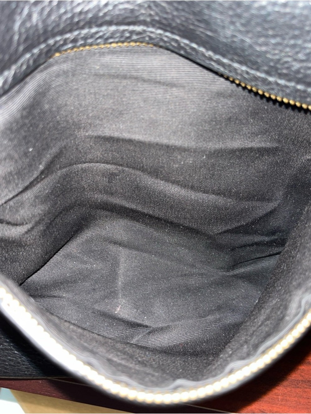 Coach Black Pebbled Leather Shoulder Bag with Gold Logo - Picture 10 of 12